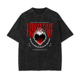 Burning Heart Streetwear Graphic Tee-INNBLAC Fashion Apparel