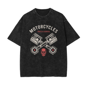 Motorcyce Parts And Service Graphic Tee-INNBLAC Fashion Apparel