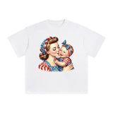 American Mom & Baby Boy Graphic Tee-INNBLAC Fashion Apparel