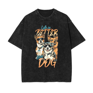 Life Is Better With Dog Graphic Tee-INNBLAC Fashion Apparel