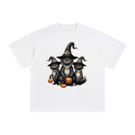 Witch Black Cat Graphic Tee-INNBLAC Fashion Apparel
