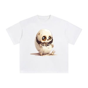 Cute Skeleton Breaking Shell Graphic Tee-INNBLAC Fashion Apparel