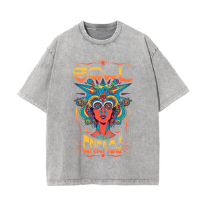 Soul Full Of Energy Graphic Washed Tee-INNBLAC Fashion Apparel