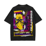 Graffiti Art Stone Wash Graphic Tee-INNBLAC Fashion Apparel