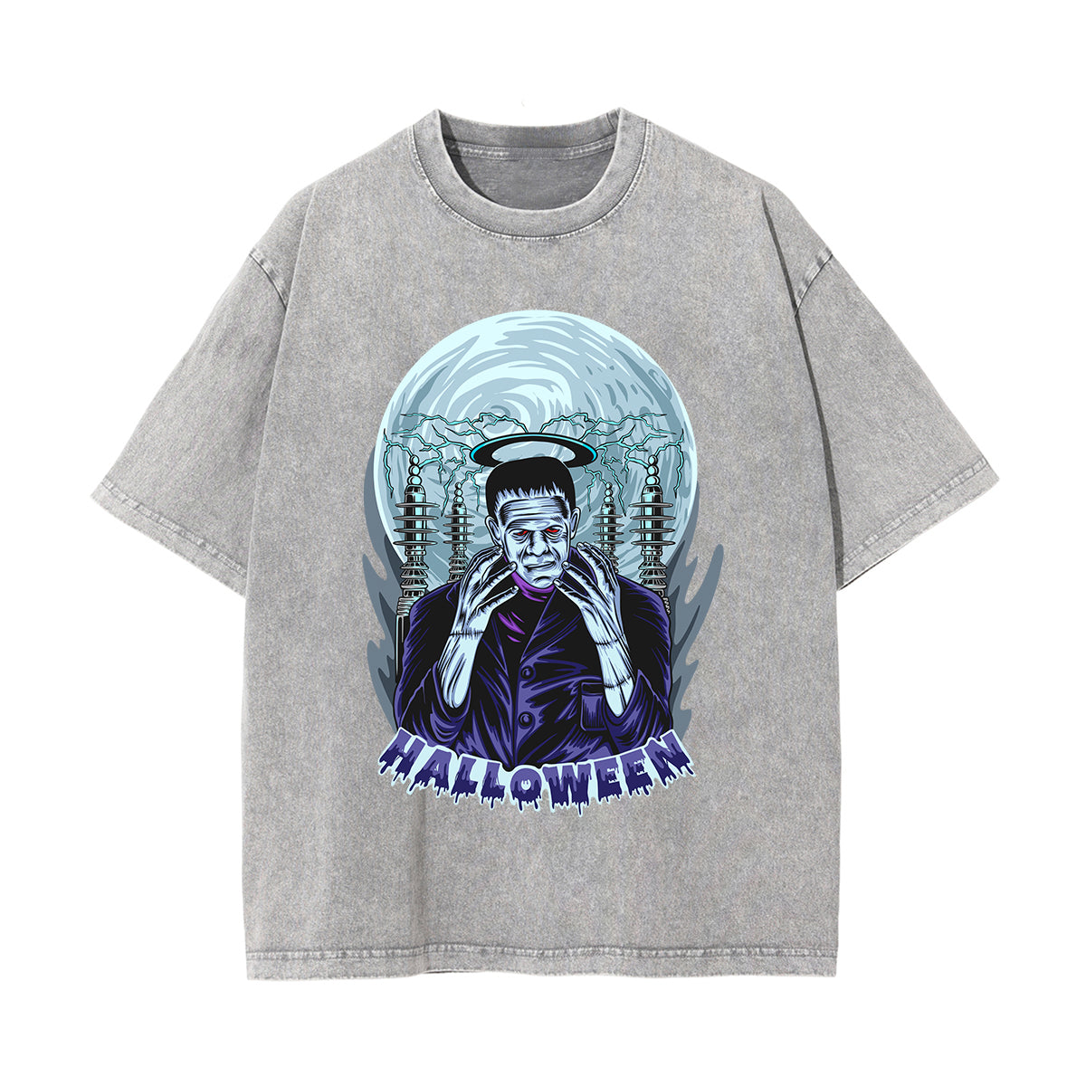 Halloween Graphic Washed Tee-INNBLAC Fashion Apparel