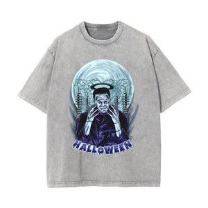 Halloween Graphic Washed Tee-INNBLAC Fashion Apparel