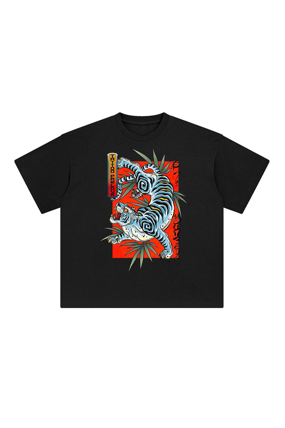 Chinese Calligraphy Tiger Graphic Tee-INNBLAC Fashion Apparel