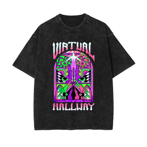 Virtual Hallway Washed Graphic Tee-INNBLAC Fashion Apparel