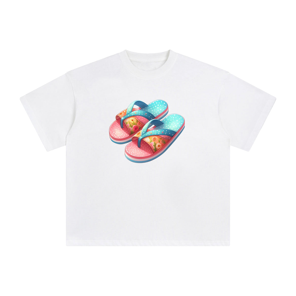 Beach Slippers Comic Graphic Tee-INNBLAC Fashion Apparel