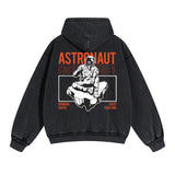 Astronaut Graphic Double Slider Zip Hoodie-INNBLAC Fashion Apparel