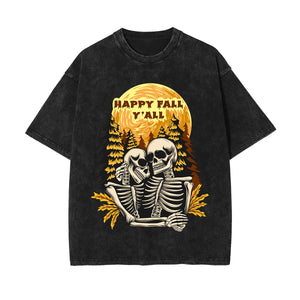 Happy Fall Yall Graphic Washed Tee-INNBLAC Fashion Apparel