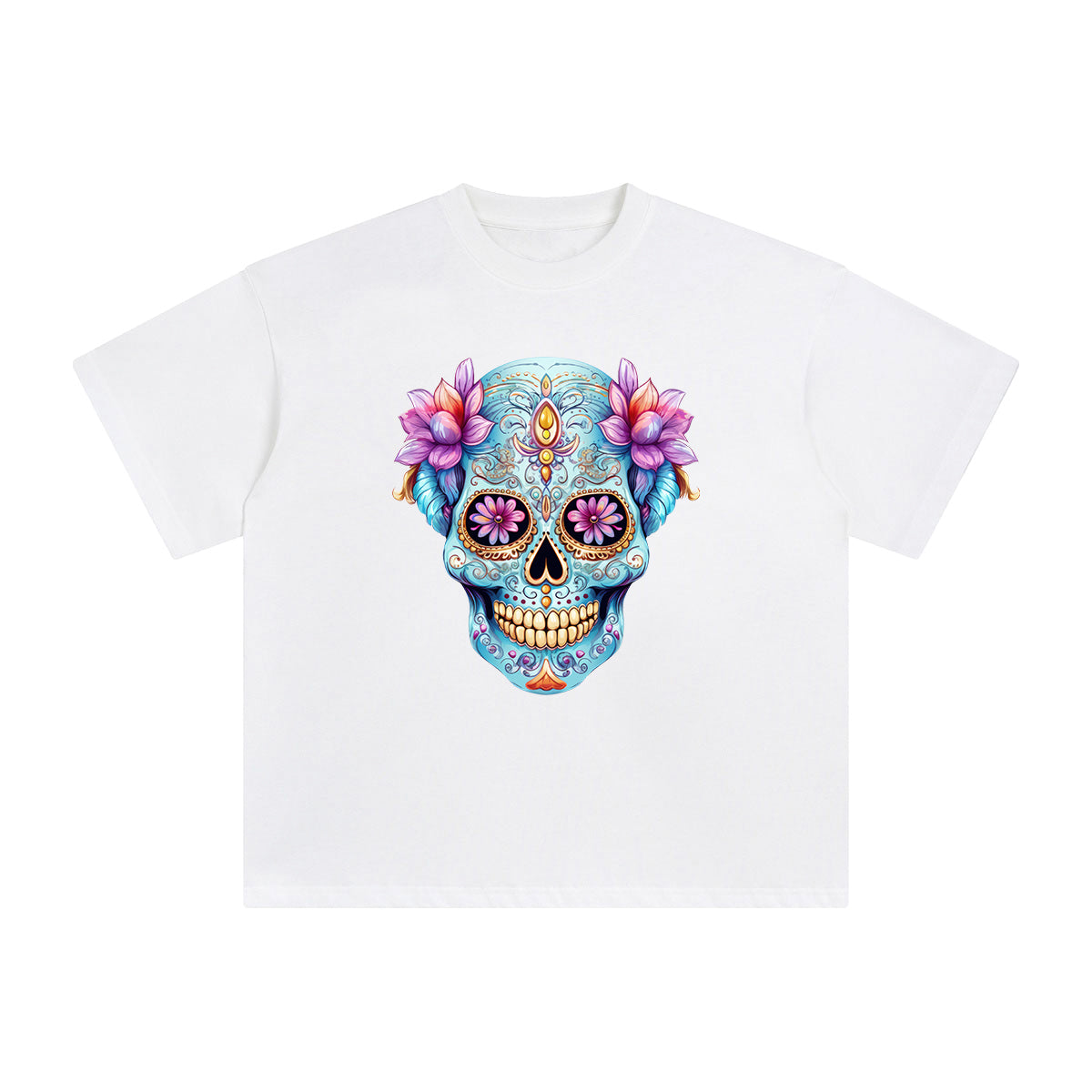 Beautiful Skull Graphic Tee-INNBLAC Fashion Apparel