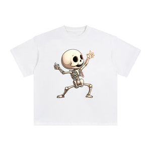 Cute Skeleton Dancing Graphic Tee-INNBLAC Fashion Apparel