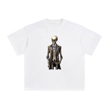 Skeleton Gentleman Graphic Tee-INNBLAC Fashion Apparel