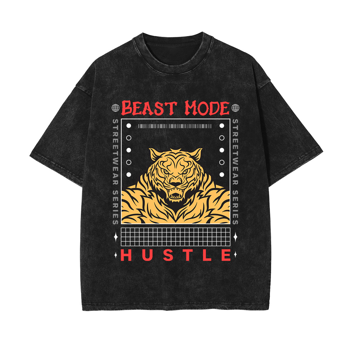 Beast Mode Graphic Stone Wash Tee-INNBLAC Fashion Apparel