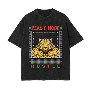 Beast Mode Graphic Stone Wash Tee-INNBLAC Fashion Apparel