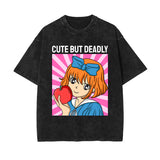 Cute But Deadly Graphic Washed Tee-INNBLAC Fashion Apparel