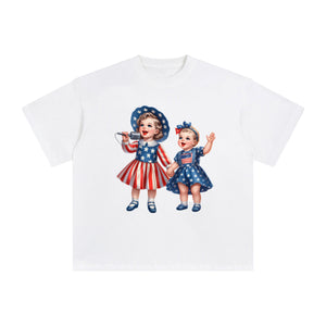 American Boy & Girl Graphic Tee-INNBLAC Fashion Apparel