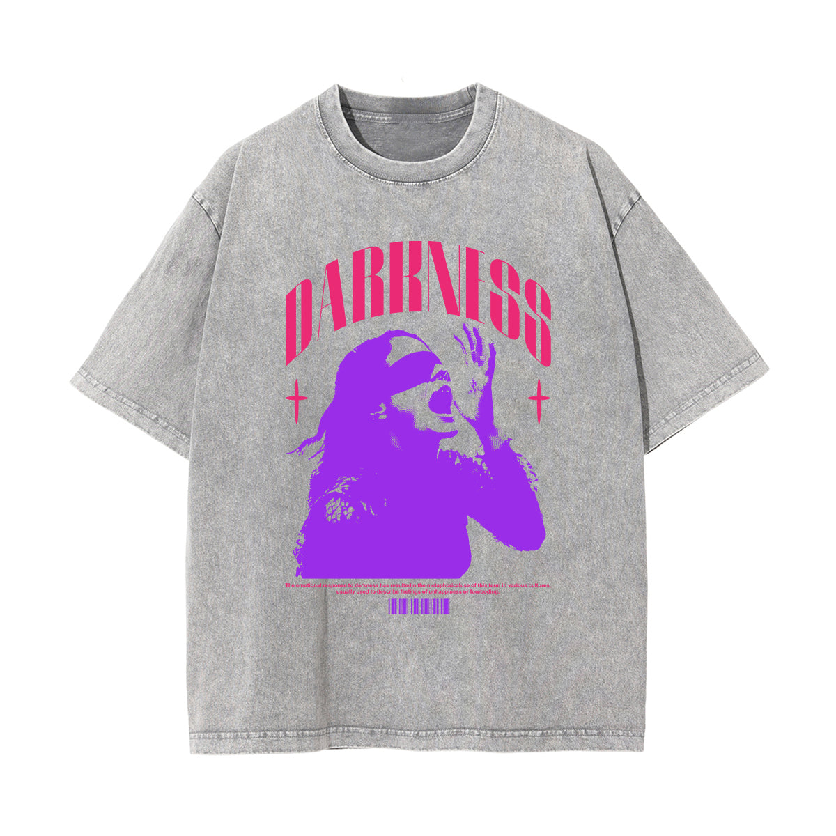 Darkness Streetwear Stone Wash Graphic Tee-INNBLAC Fashion Apparel