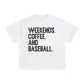 Weekends Coffee And Baseball Graphic Tee-INNBLAC Fashion Apparel