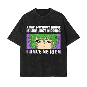 I Have No ldea Graphic Washed Tee-INNBLAC Fashion Apparel