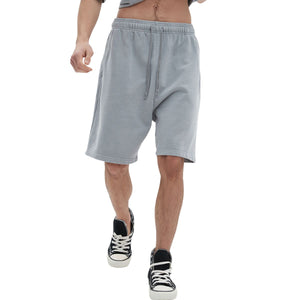 Stone Wash Thick Cotton Shorts-INNBLAC Fashion Apparel