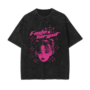 Y2K Girl Stone Wash Graphic Tee-INNBLAC Fashion Apparel