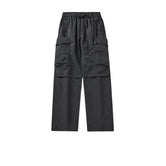 Black Straight Leg Cargo Pants-INNBLAC Fashion Apparel