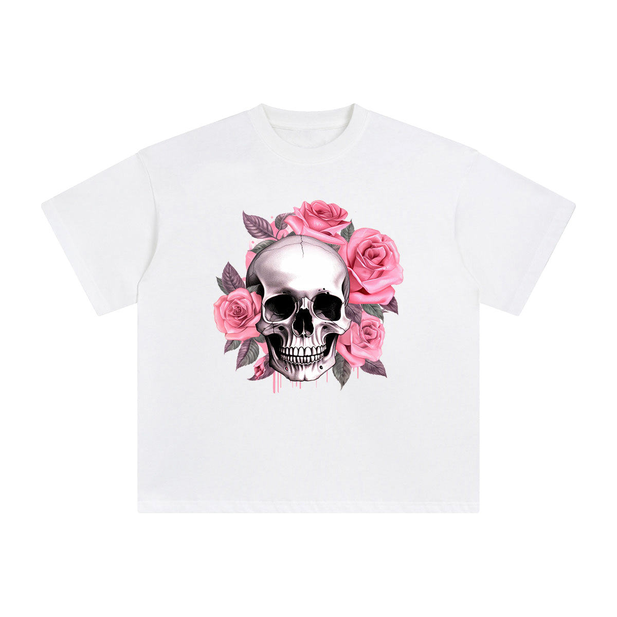 Skull Rose Graphic Tee-INNBLAC Fashion Apparel