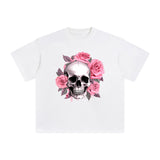 Skull Rose Graphic Tee-INNBLAC Fashion Apparel