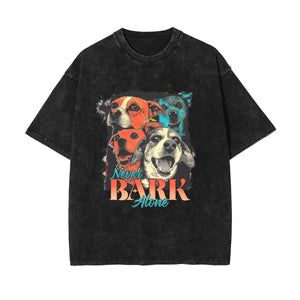 Cute Puppy Stone Wash Graphic Tee-INNBLAC Fashion Apparel