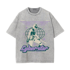 Cyberstar Gir Y2k Streetwear Graphic Tee-INNBLAC Fashion Apparel