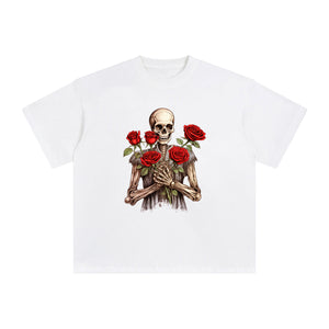 Skeleton With Roses Graphic Tee-INNBLAC Fashion Apparel