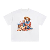 American Mom & Baby Boy Graphic Tee-INNBLAC Fashion Apparel