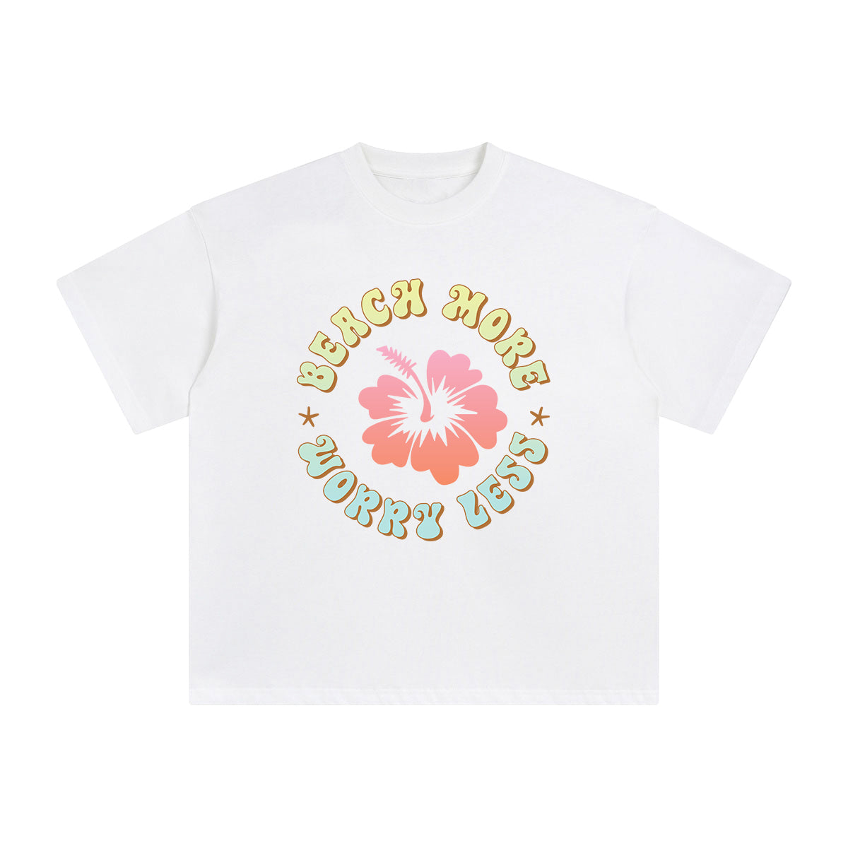 Beach More Worry Less Graphic Tee-INNBLAC Fashion Apparel