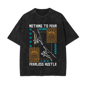 Nothing To Fear Stone Wash Graphic Tee-INNBLAC Fashion Apparel