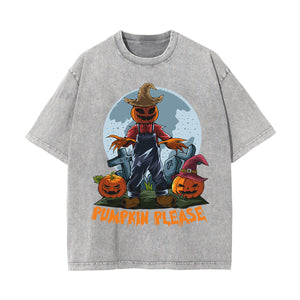 Pumpkin Please Graphic Washed Tee-INNBLAC Fashion Apparel