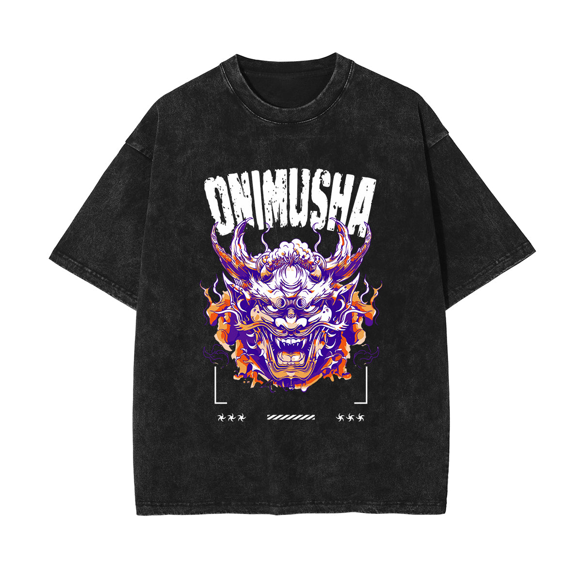 Onimusha Japanese Stone Wash Graphic Tee-INNBLAC Fashion Apparel