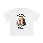 Retro Women & Black Cat Graphic Tee-INNBLAC Fashion Apparel