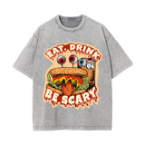 Eat Drink Be Scary Graphic Tee-INNBLAC Fashion Apparel