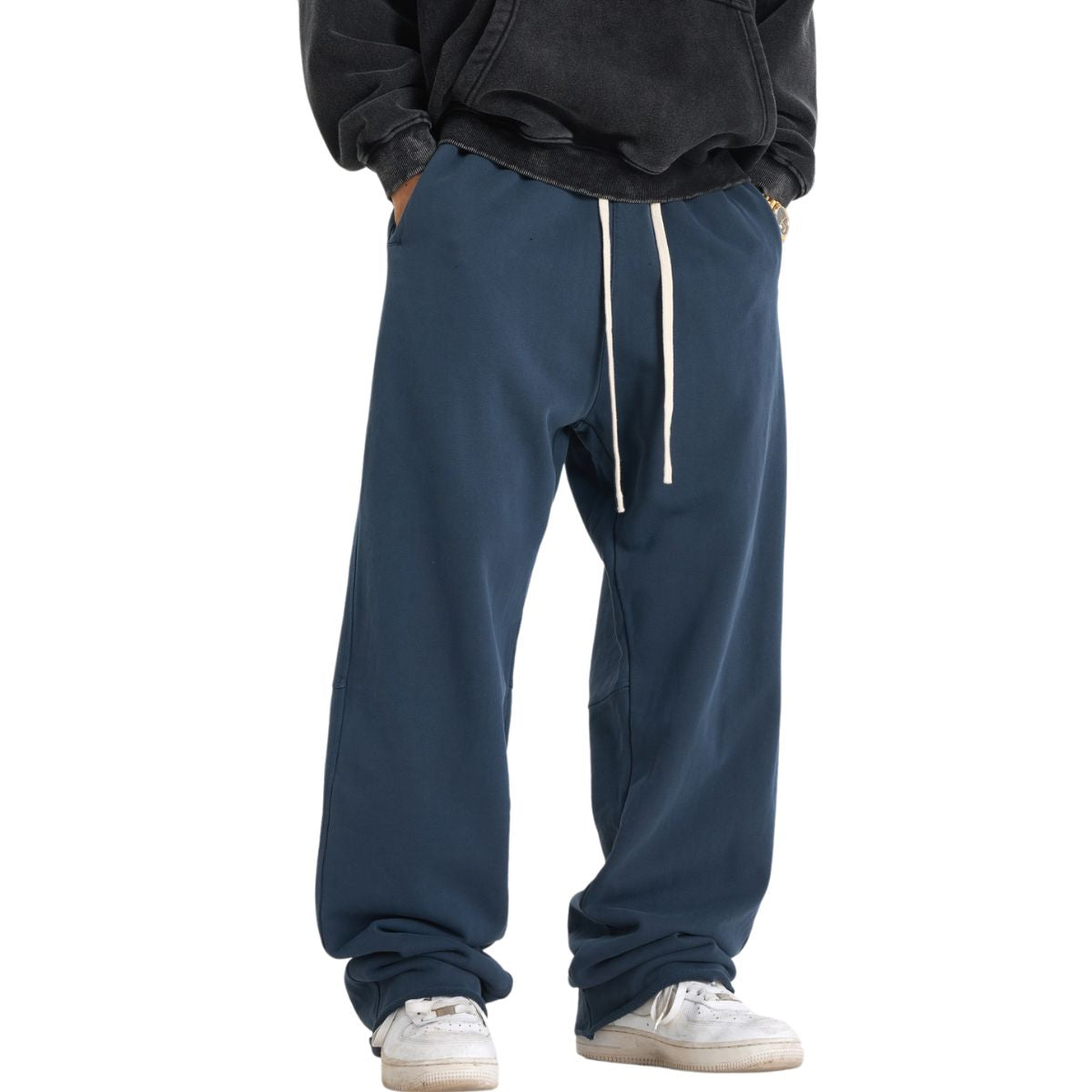 Raw Edge Relaxed fit Sweatpants-INNBLAC Fashion Apparel