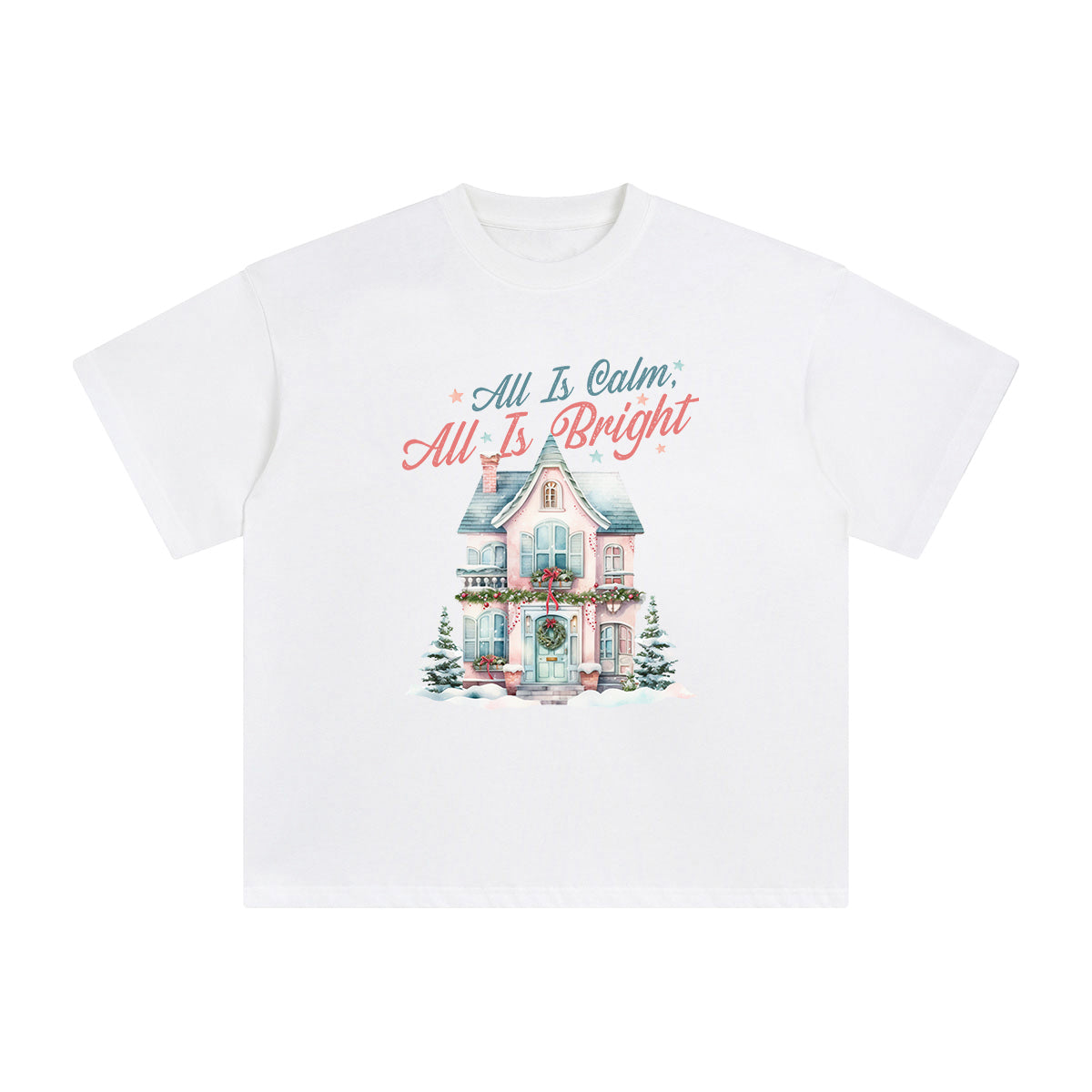 All Is Calm All Is Bright Graphic Tee-INNBLAC Fashion Apparel