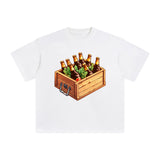 Beer In Wooden Box Graphic Tee-INNBLAC Fashion Apparel