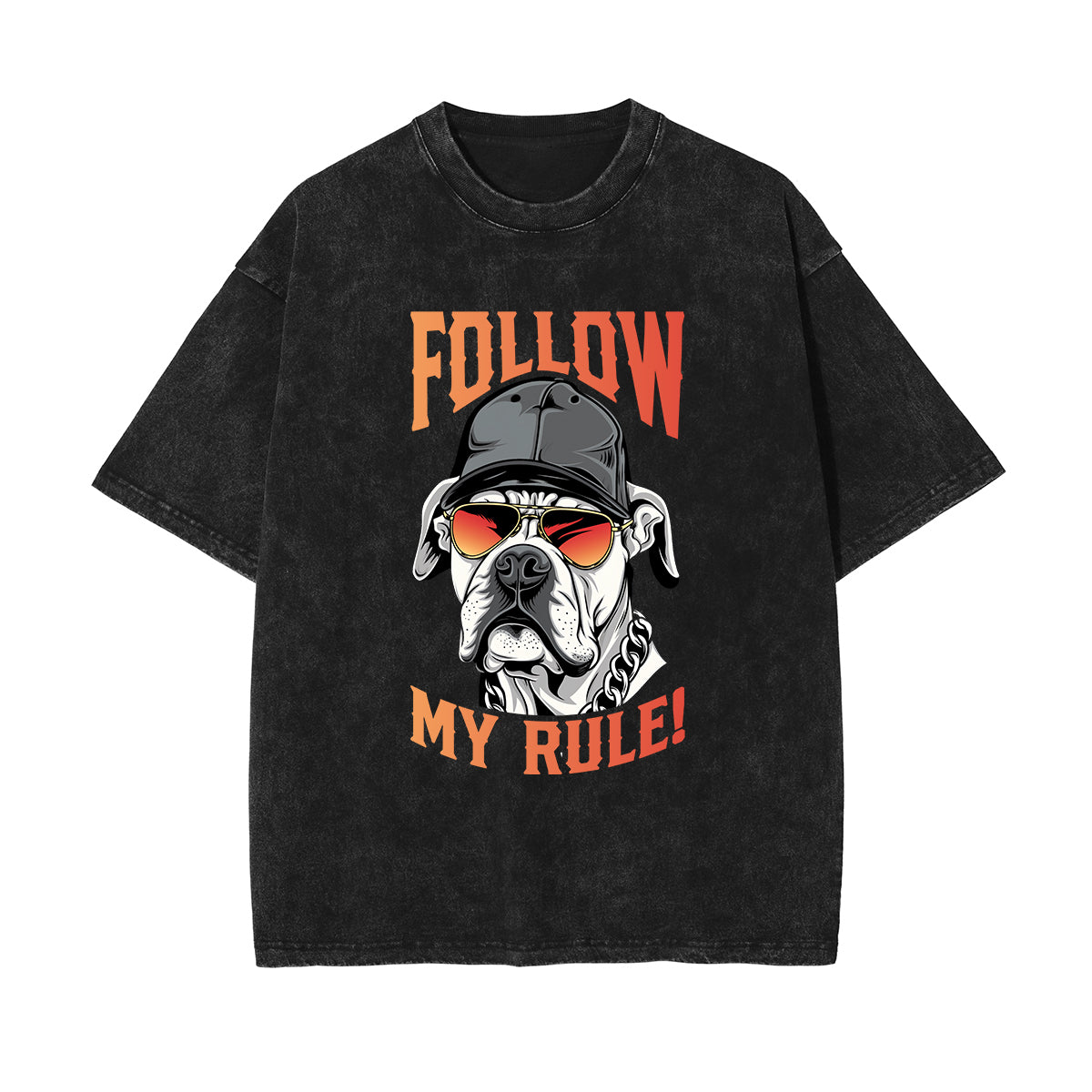 Boss Dog Stone Wash Graphic Tee-INNBLAC Fashion Apparel