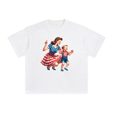 American Mom & Baby Boy Graphic Tee-INNBLAC Fashion Apparel