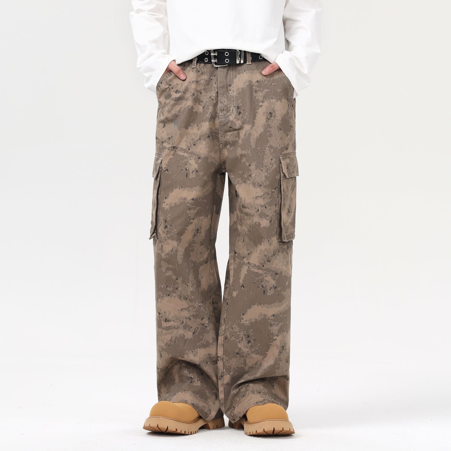 Camouflage Baggy Cargo Jeans-INNBLAC Fashion Apparel