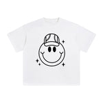 Smiley Emoji With Baseball Cap Graphic Tee-INNBLAC Fashion Apparel