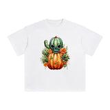 Cactus And Pumpkin Graphic Tee-INNBLAC Fashion Apparel