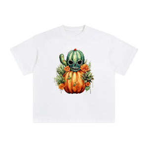 Cactus And Pumpkin Graphic Tee-INNBLAC Fashion Apparel