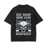 Eat Sleep Drop Load Graphic Tee-INNBLAC Fashion Apparel